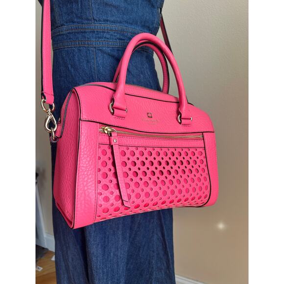 Kate Spade Perri Lane Bubbles Leather Crossbody Purse Pink Barbie Elle Woods - Picture 3 of 8